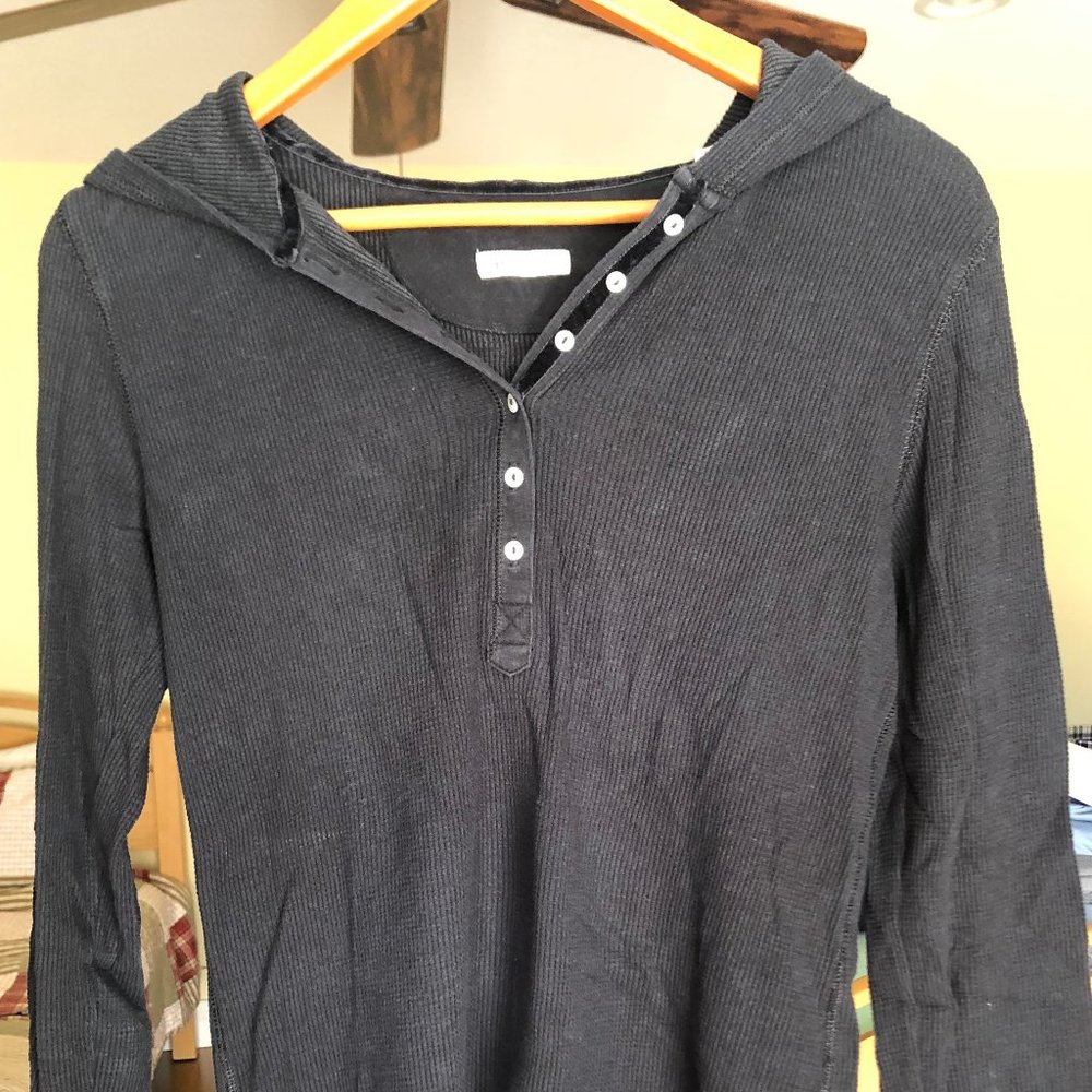 Black Polo Ralph Lauren 3/4 button sweater shirt